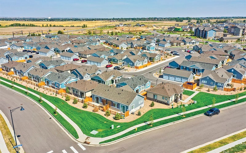 A neighborhood of Build-to-Rent homes that followed Client-Designed Options.